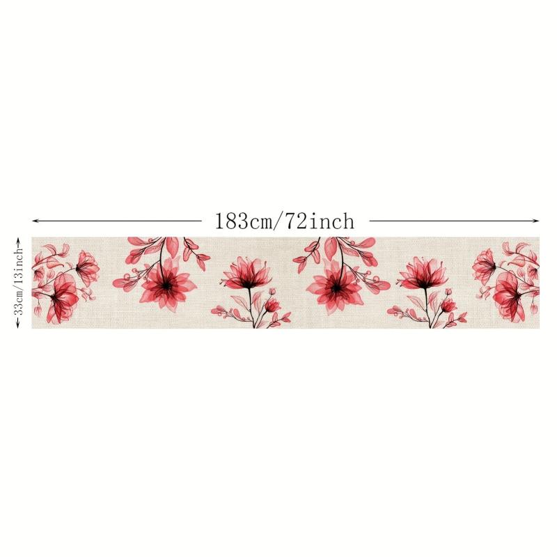 1pc Tulip Linen Table Runner Rustic Farmhouse Style Table Runner
