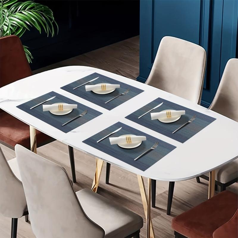 Nordic Style Plastic Placemats Set of 8, Table Decoration Mat