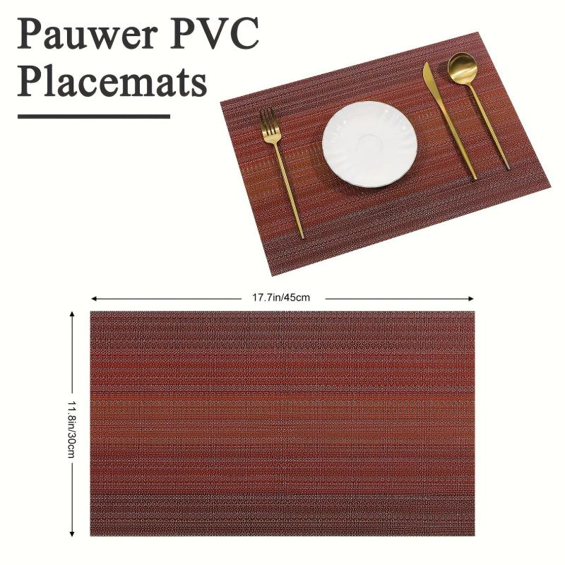 Nordic Style Plastic Placemats Set of 8, Table Decoration Mat