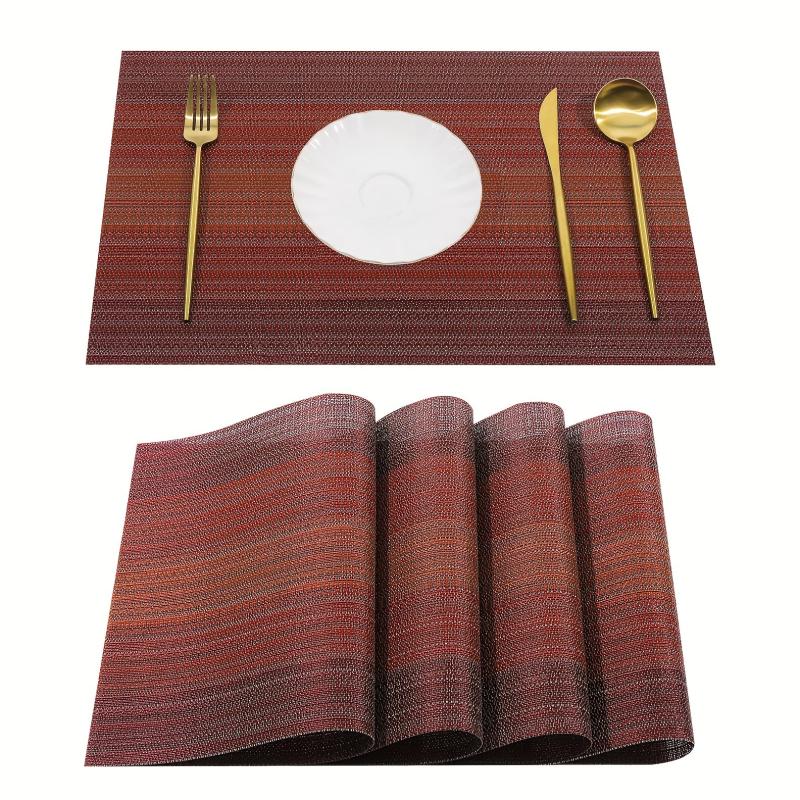 Nordic Style Plastic Placemats Set of 8, Table Decoration Mat
