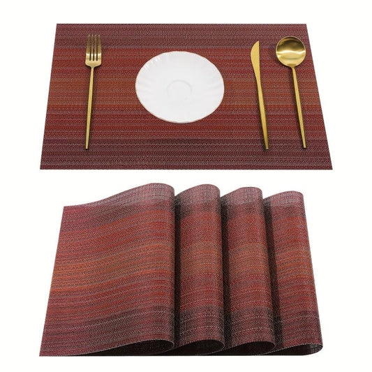 Nordic Style Plastic Placemats Set of 8, Table Decoration Mat