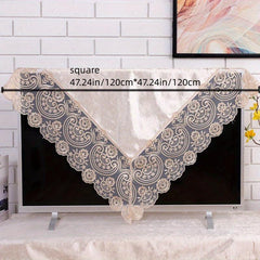 Brown Velvet Lace Embroidered Tablecloth for Events