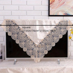 Brown Velvet Lace Embroidered Tablecloth for Events