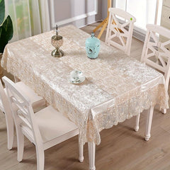 Brown Velvet Lace Embroidered Tablecloth for Events