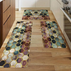 Absorbent Honeycomb Kitchen Rugs Non Slip Stain Resistant Waterproof Mats