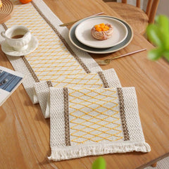 Boho Table Runner with Tassels for Wedding Bridal Shower