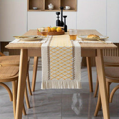 Boho Table Runner with Tassels for Wedding Bridal Shower