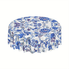 Floral Round Table Cloth Stain Resistant Water Repellent Wrinkle Circle Table