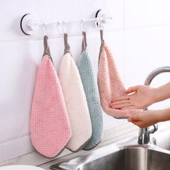 Absorbent Non-stick Dishwashing Cloth Kitchen Towels Mixed Color
