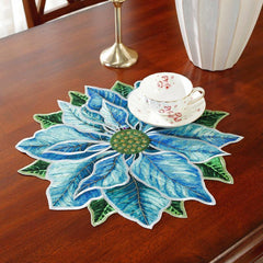 Red Floral Pattern Placemat - Heat Insulation, Waterproof, Non-slip