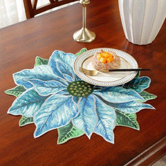 Red Floral Pattern Placemat - Heat Insulation, Waterproof, Non-slip