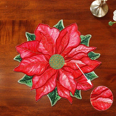 Red Floral Pattern Placemat - Heat Insulation, Waterproof, Non-slip