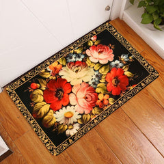 Flowers Print Kitchen Floor Mat Anti Slip Absorbent Bath Mat