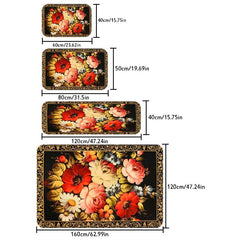 Flowers Print Kitchen Floor Mat Anti Slip Absorbent Bath Mat