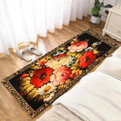 Flowers Print Kitchen Floor Mat Anti Slip Absorbent Bath Mat