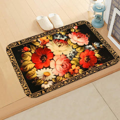 Flowers Print Kitchen Floor Mat Anti Slip Absorbent Bath Mat