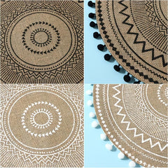 Bohemian Style Round Placemats 38cm Heat Resistant Coasters for Dining Table
