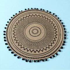 Bohemian Style Round Placemats 38cm Heat Resistant Coasters for Dining Table