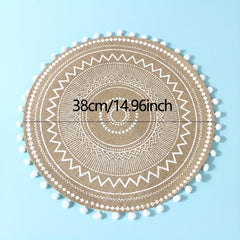 Bohemian Style Round Placemats 38cm Heat Resistant Coasters for Dining Table