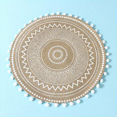 Bohemian Style Round Placemats 38cm Heat Resistant Coasters for Dining Table