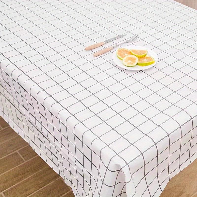 Plaid PVC Tablecloth Waterproof Washable Table Cover for Picnics