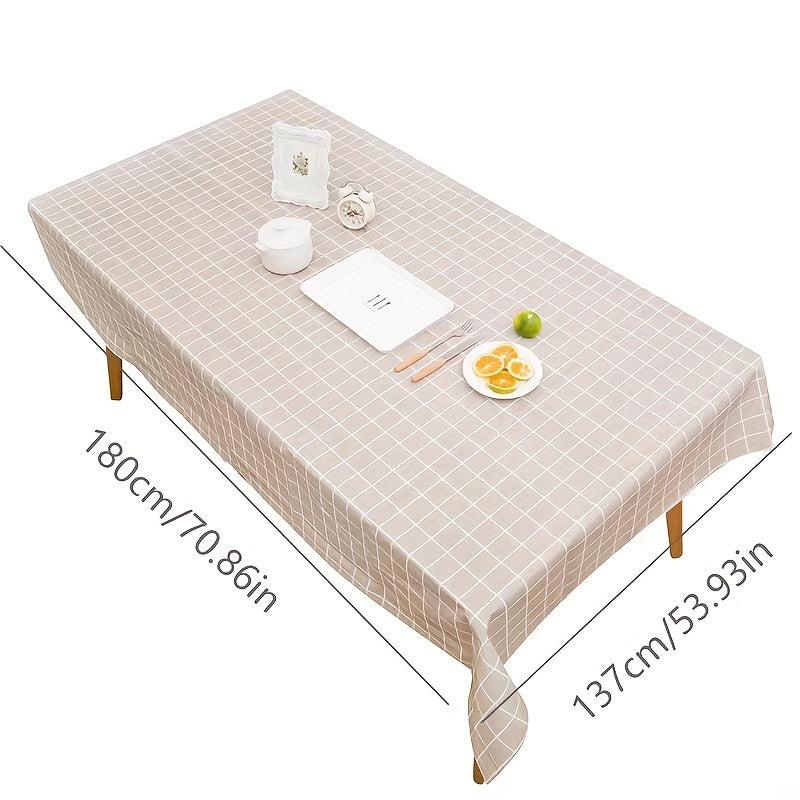 Plaid PVC Tablecloth Waterproof Washable Table Cover for Picnics