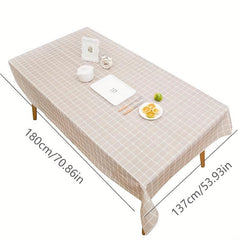 Plaid PVC Tablecloth Waterproof Washable Table Cover for Picnics