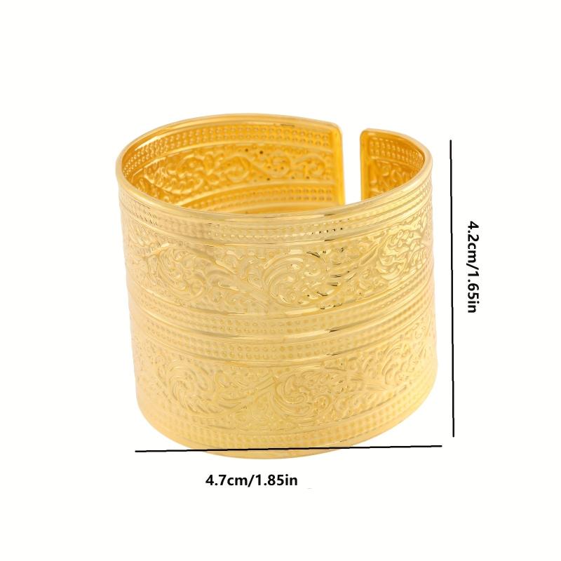 2pcs Golden Napkin Rings Floral Pattern Cast Iron Polished Metal Christmas Decor