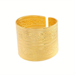 2pcs Golden Napkin Rings Floral Pattern Cast Iron Polished Metal Christmas Decor