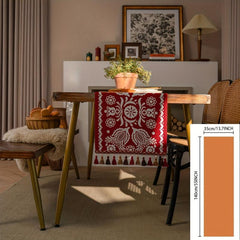 European Style Flower Table Runner with Tassel
