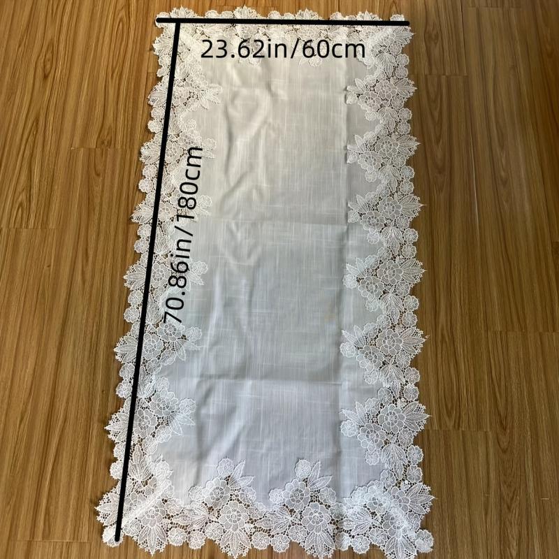 Linen Tablecloth Lace Table Cover Vintage Rectangular Table Cloth