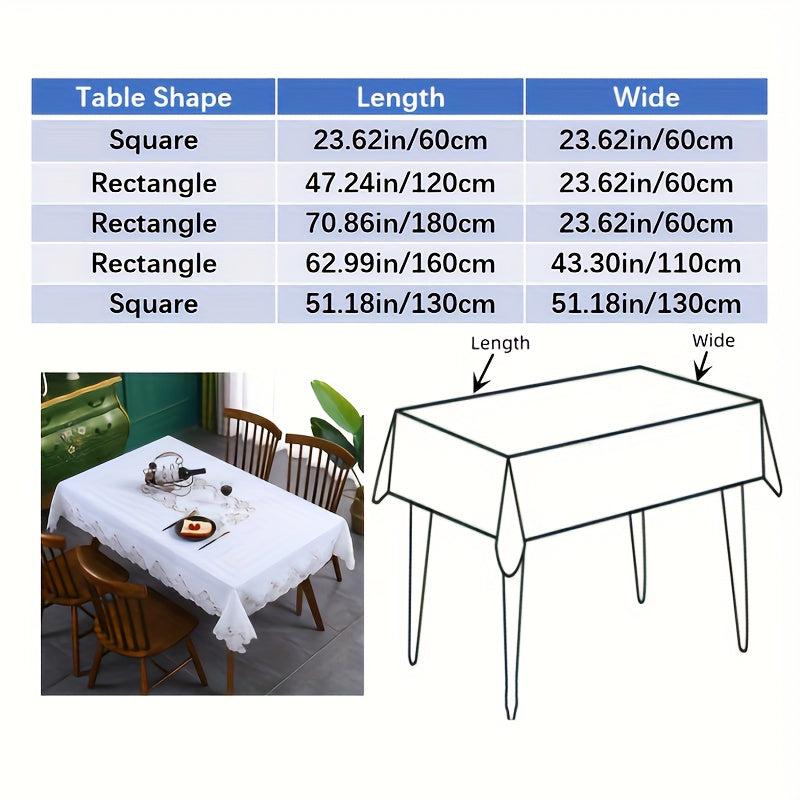 Linen Tablecloth Lace Table Cover Vintage Rectangular Table Cloth