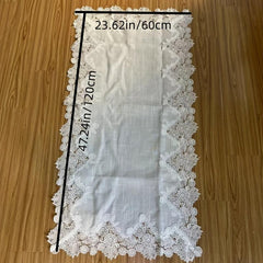 Linen Tablecloth Lace Table Cover Vintage Rectangular Table Cloth