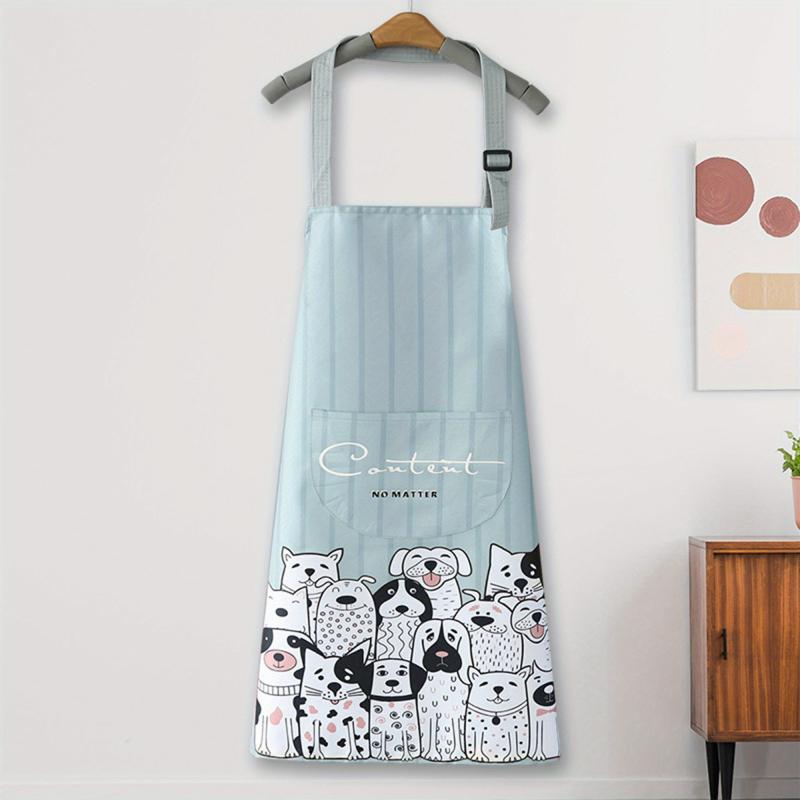 Animal Printed Striped Apron Waterproof Adjustable Bib Apron