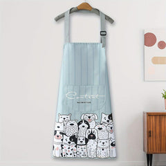 Animal Printed Striped Apron Waterproof Adjustable Bib Apron
