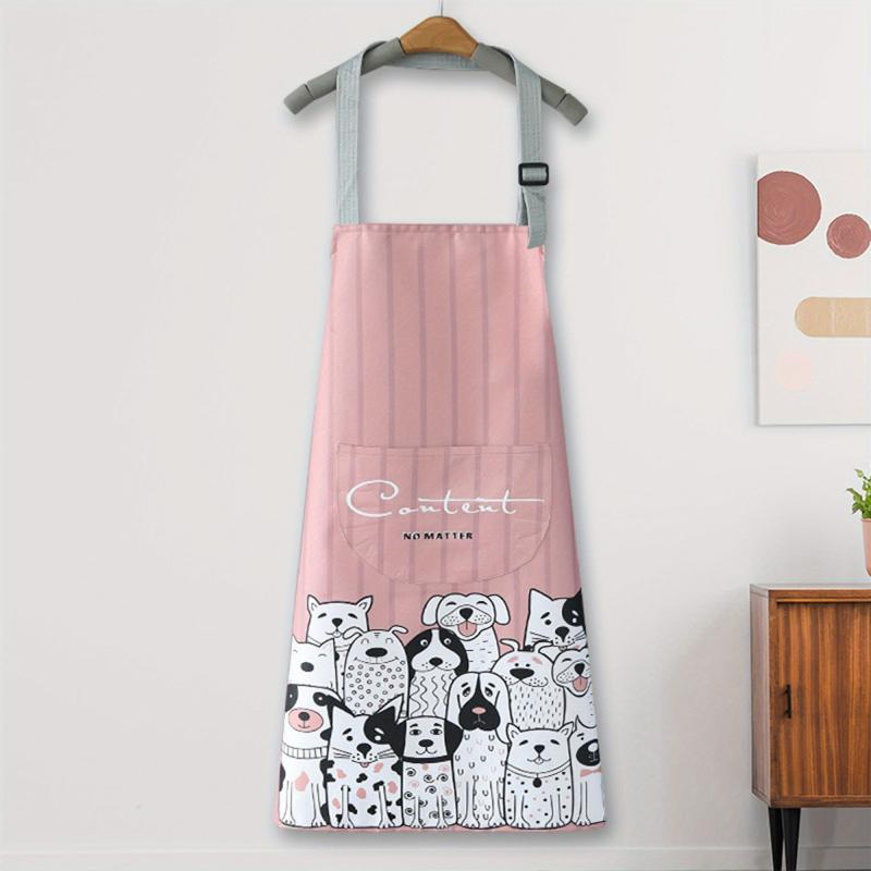 Animal Printed Striped Apron Waterproof Adjustable Bib Apron