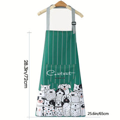 Animal Printed Striped Apron Waterproof Adjustable Bib Apron