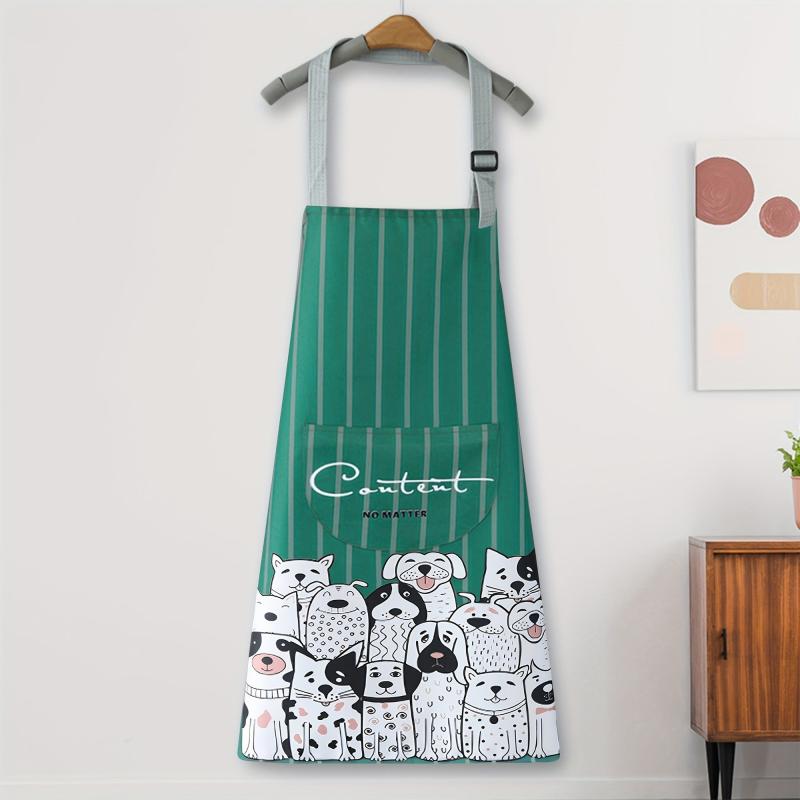 Animal Printed Striped Apron Waterproof Adjustable Bib Apron