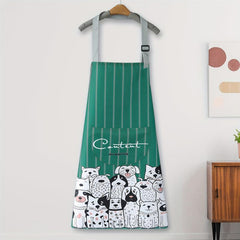 Animal Printed Striped Apron Waterproof Adjustable Bib Apron