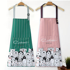 Animal Printed Striped Apron Waterproof Adjustable Bib Apron