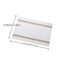 Striped Table Placemat Insulation Mat PVC European Style Home Decor