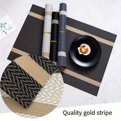 Striped Table Placemat Insulation Mat PVC European Style Home Decor