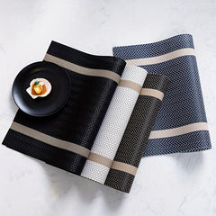 Striped Table Placemat Insulation Mat PVC European Style Home Decor