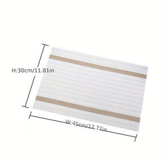 Striped Table Placemat Insulation Mat PVC European Style Home Decor