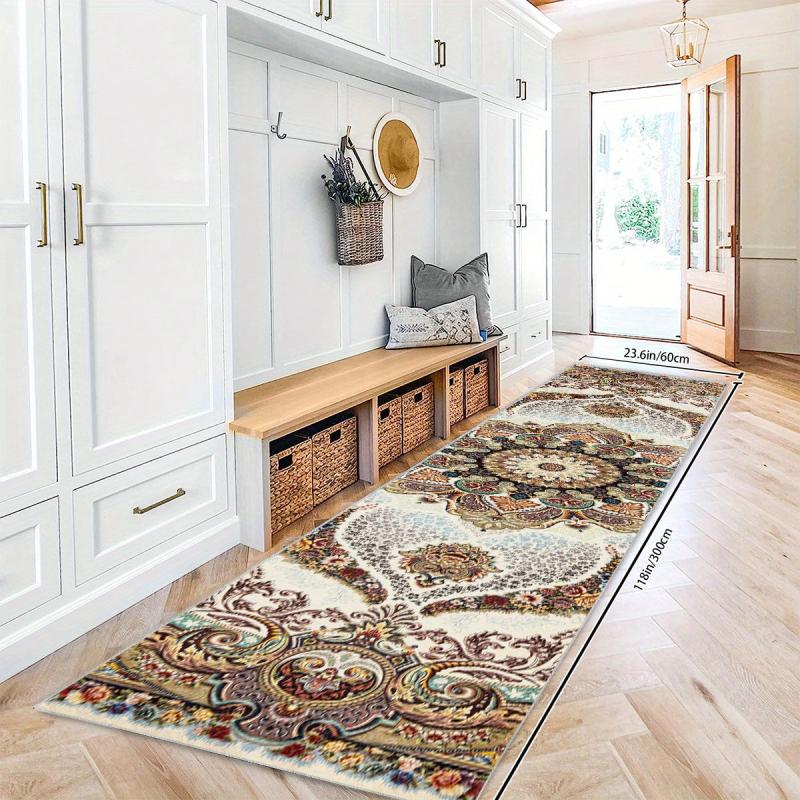 Vintage Floral 2'X10' Soft Kitchen Rug