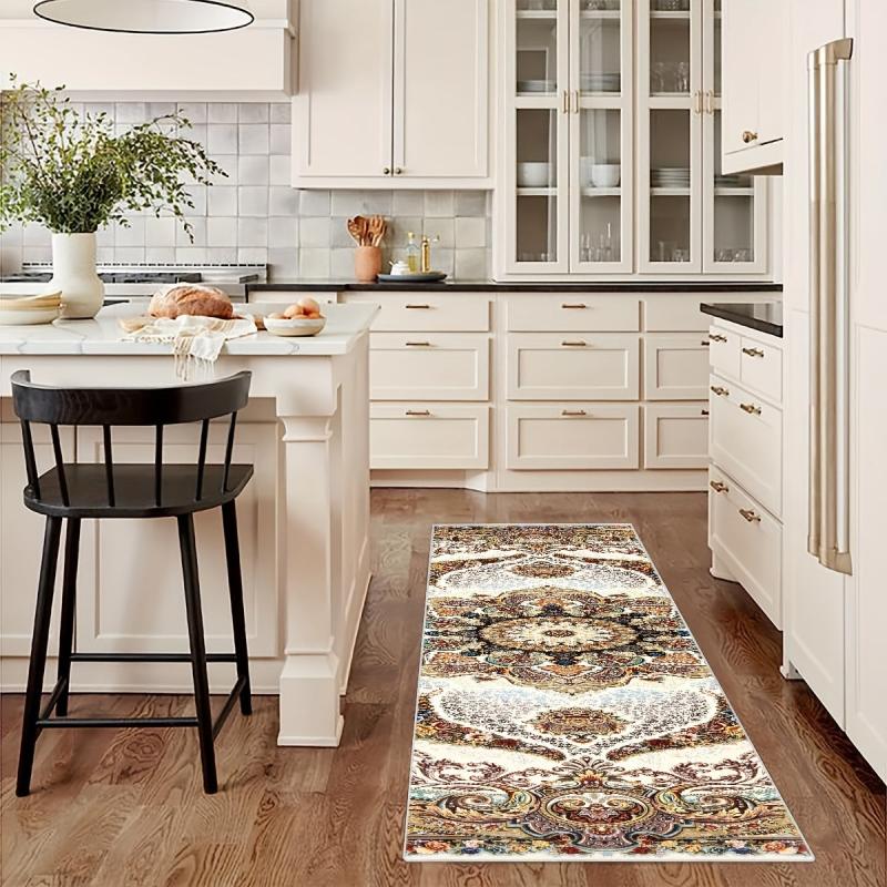 Vintage Floral 2'X10' Soft Kitchen Rug