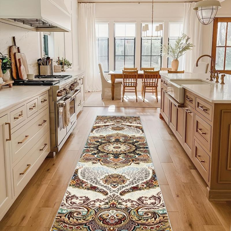 Vintage Floral 2'X10' Soft Kitchen Rug