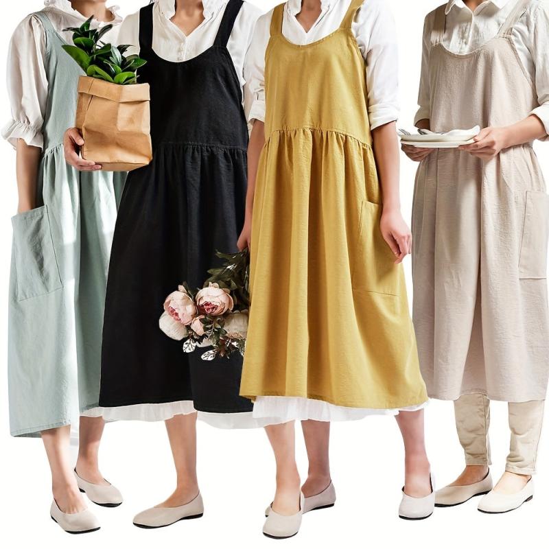 Durable Linen Apron with Pockets - Ideal for Professionals
