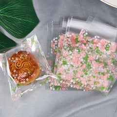 100pcs Rose Baking Bags Self Adhesive for Cookies Candy Chocolate