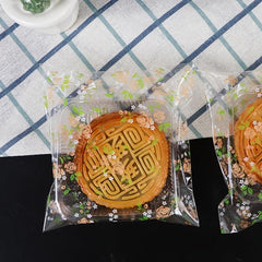 100pcs Rose Baking Bags Self Adhesive for Cookies Candy Chocolate